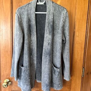 Jess and Jane mineral washed open fleece cardigan NWOT